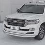 Защита переднего бампера d76 секции-d75х42 дуга RUSSTAL Toyota Land Cruiser 200 Excalibur (2016-2021)