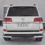 Защита заднего бампера уголки d76 секции RUSSTAL Toyota Land Cruiser 200 Excalibur (2016-2021)