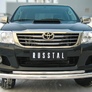 Защита переднего бампера d76х42 дуга RUSSTAL Toyota Hilux (2009-2014)