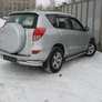 Защита заднего бампера уголки d76+d42 двойные Toyota RAV4 (2006-2009)