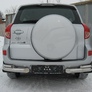 Защита заднего бампера уголки d76+d42 двойные Toyota RAV4 (2006-2009)