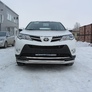 Защита переднего бампера d76+d57 двойная  Toyota RAV4 (2013-2015)