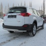 Защита заднего бампера d57+d57 двойная радиусная Toyota RAV4 (2013-2015)