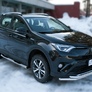 Пороги труба d76 с накладкой вариант 2 RUSSTAL Toyota RAV4 (2015-2019)