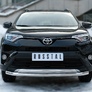 Защита переднего бампера d63 секции+d75х42 дуга RUSSTAL Toyota RAV4 (2015-2019)