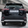 Защита заднего бампера уголки d63 секции RUSSTAL Toyota RAV4 (2015-2019)
