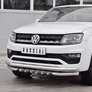 Защита переднего бампера d63 секция-d63 уголки+d42 зубы RUSSTAL Volkswagen Amarok (2016-2023)