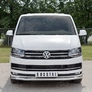Защита переднего бампера d63 секция RUSSTAL Volkswagen Multivan Caravella Transporter T6 (короткая база) (2016-2020)
