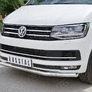 Защита переднего бампера d63 секция RUSSTAL Volkswagen Multivan Caravella Transporter T6 (короткая база) (2016-2020)