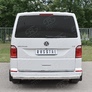 Защита заднего бампера d75х42 дуга RUSSTAL Volkswagen Multivan Caravella Transporter T6 (короткая база) (2016-2020)