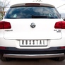 Защита заднего бампера d75х42 овал RUSSTAL Volkswagen Tiguan Track & Field (2011-2016)