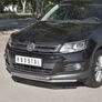 Защита переднего бампера d42 секции-d42 дуга RUSSTAL Volkswagen Tiguan Sport & Style (2011-2016)