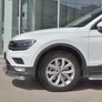 Защита переднего бампера d63 секции-d42 дуга RUSSTAL Volkswagen Tiguan (кроме Off Road) (2017-2020)