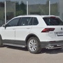 Защита заднего бампера d42/d42/d42 уголки RUSSTAL Volkswagen Tiguan (кроме Off Road) (2017-2020)