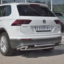 Защита заднего бампера d42/d42/d42 уголки RUSSTAL Volkswagen Tiguan (кроме Off Road) (2017-2020)