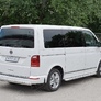 Защита заднего бампера d75х42 дуга RUSSTAL Volkswagen Caravella Transporter T6 (длинная база) (2016-2020)