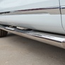 Пороги труба d76 с накладками вариант 1 RUSSTAL Volkswagen Touareg (2010-2013)