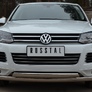 Защита переднего бампера d75х42/75х42 овалы дуга RUSSTAL Volkswagen Touareg (2010-2013)