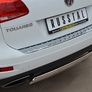 Защита заднего бампера d75х42 овал дуга RUSSTAL Volkswagen Touareg (2010-2013)