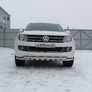 Защита переднего бампера d57+d57 двойная с профильной ЗК Volkswagen Amarok (2013-2016)