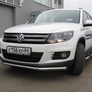 Защита переднего бампера d57+d42 двойная Volkswagen Tiguan (2011-2017)