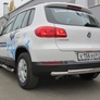 Защита заднего бампера d57+d42 двойная радиусная Volkswagen Tiguan (2011-2017)