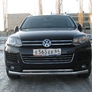 Защита переднего бампера d76+d57 двойная Volkswagen Touareg (2010-2018)