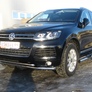 Защита переднего бампера d57+d57 двойная Volkswagen Touareg (2010-2018)