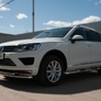 Защита переднего бампера d63 секции d42 дуга RUSSTAL Volkswagen Touareg (2014-2019)