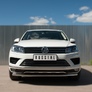 Защита переднего бампера d63 секции RUSSTAL Volkswagen Touareg (2014-2019)