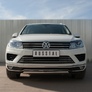 Защита переднего бампера d75х42 дуга короткая RUSSTAL Volkswagen Touareg (2014-2019)