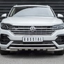 Защита переднего бампера d63 дуга-d63 уголки+клыки RUSSTAL Volkswagen Touareg (not 2.0 TSI) (2018-2024)