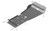 Защита картера, переднего дифференциала и КПП (сталь) Motodor Toyota Land Cruiser Prado 150 (2009-2024)