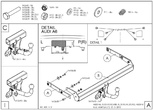 Фаркоп оцинкованный Galia для Audi A6 Allroad (2012-)
