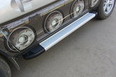 Пороги алюминиевые Optima Silver Chevrolet Niva BERTONE (2010-2020)