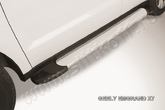 Пороги алюминиевые Slitkoff Optima Silver серебристые Geely Emgrand X7 (2013-2016)