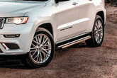 Пороги алюминиевые Luxe Black черные Jeep Grand Cherokee (2011-2022)