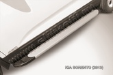 Пороги алюминиевые Slitkoff Optima Silver серебристые Kia Sorento (2013-2015)