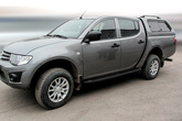 Пороги алюминиевые Slitkoff Optima Black черные Mitsubishi L200 TRITON