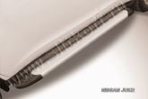 Пороги алюминиевые Slitkoff Optima Silver серебристые Nissan Juke (2010-2020)