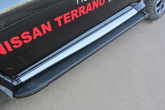Пороги алюминиевые Slitkoff Optima Black черные Nissan Terrano (2014-2023)