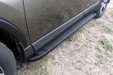 Пороги алюминиевые Slitkoff Optima Black черные Toyota RAV-4 (2015-2019)