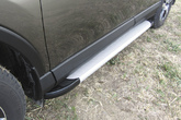Пороги алюминиевые Slitkoff Optima Silver серебристые Toyota RAV-4 (2015-2019)