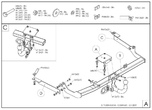 Фаркоп оцинкованный с быстросъемным шаром Galia для Citroen Xsara хетчбек (1997-2004)