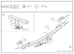 Фаркоп оцинкованный с быстросъемным шаром Galia для Citroen C3 (2002-2016)