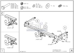 Фаркоп оцинкованный с быстросъемным шаром Galia для Chevrolet Aveo седан (2012-)