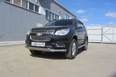 Защита переднего бампера d76+d57 двойная Chevrolet Trailblazer (2012-2020)