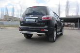 Защита заднего бампера d57+d42 двойная Chevrolet Trailblazer (2012-2020)