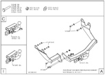 Фаркоп оцинкованный с быстросъемным шаром Galia для Ford Tourneo Connect (2002-2014)