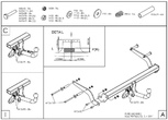 Фаркоп оцинкованный Galia для Ford Mondeo седан/хетчбек (2000-2006)
